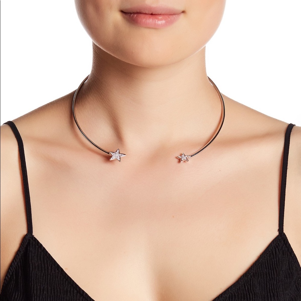 Rebecca Minkoff Gold Pavé Star Collar Necklace